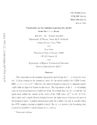 Constraints on the Minimal Supergravity Model from the B→Sγ Decay