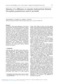 Genetics of a Difference in Cuticular Hydrocarbons Between Drosophila Pseudoobscura and D