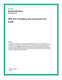 HPE Ilo 5 Scripting and Command Line Guide