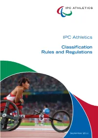 Ipc Athletics Classification Rules and Regulations