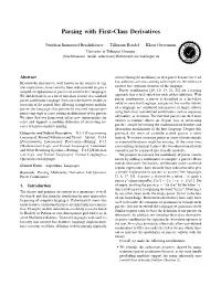 Parsing with First-Class Derivatives