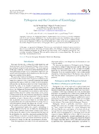 Pythagoras and the Creation of Knowledge