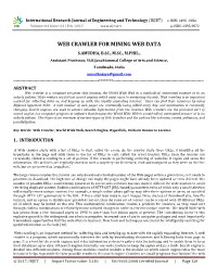 Web Crawler for Mining Web Data