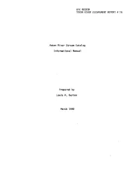 Yukon River Stream Catalog Informational Manual