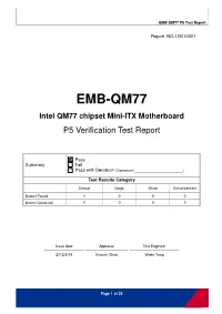 EMB-QM77 P5 Test Report