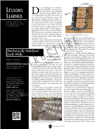 Mechanically Stabilized Earth Walls and Reinforced Design Consideration of These Potential Fail- Soil Slopes Design and Construction Guidelines, Publication No