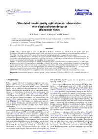 Simulated Low-Intensity Optical Pulsar Observation with Single-Photon Detector (Research Note)