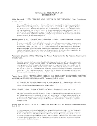 ANNOTATED BIBLIOGRAPHY on DEUTERONOMY Abba, Raymond