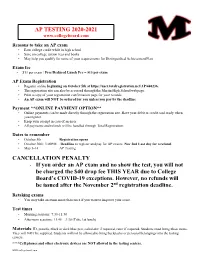 Ap Testing 2020-2021