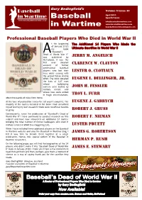Baseball in Wartime Website and Also the Baseball in Wartime Blog, I JAMES G
