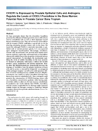 CX3CR1 Is Expressed by Prostate Epithelial Cells