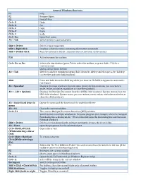 General Windows Shortcuts