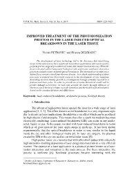 Improved Treatment of the Photoionization Process in the Laser Induced Optical Breakdown in the Laser Tissue