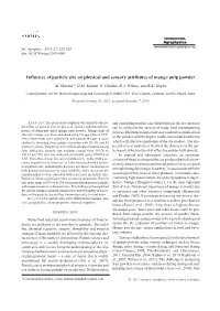 Influence of Particle Size on Physical and Sensory Attributes of Mango Pulp Powder