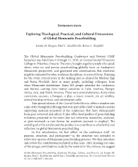 Introduction Exploring Theological, Practical, and Cultural Dimensions