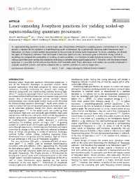 Laser-Annealing Josephson Junctions for Yielding Scaled-Up Superconducting Quantum Processors ✉ Jared B