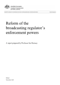 Reform of the Broadcasting Authority's Enforcement Powers