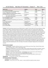 Unit Sheet 9 Byzantine