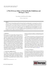 A Web 3D-Scene Editor of Virtual Reality Exhibitions and 360-Degree Videos