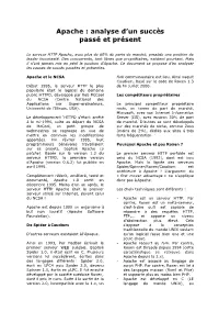 Apache : Analyse D'un Succès Passé Et Présent