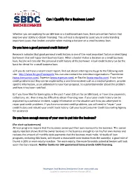 Can I Qualify for a Business Loan SBDC