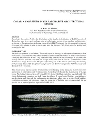Colab, a Case Study in Collaborative Architectural Design
