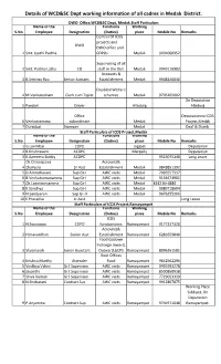 Details of WCD&SC Dept Working Information of All Cadres in Medak