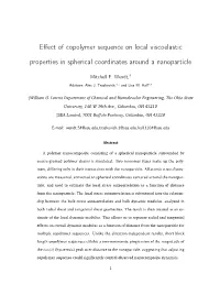 Effect of Copolymer Sequence on Local Viscoelastic Properties in Spherical