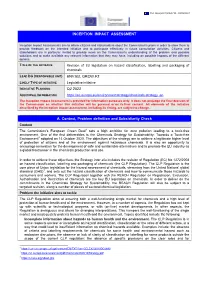 INCEPTION IMPACT ASSESSMENT Revision of EU Legislation On