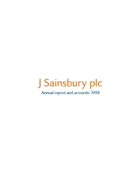 J Sainsbury Plc Annual Report and Accounts 1998