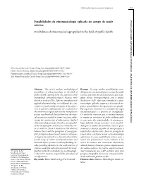 Possibilities of Ethnomusicology Applied to the Field of Public Health