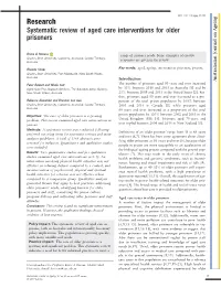 Systematic Review of Aged Care Interventions for Older Prisoners