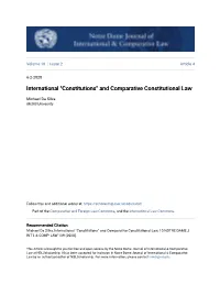 And Comparative Constitutional Law