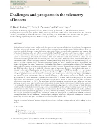 Challenges and Prospects in the Telemetry of Insects