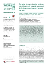 Evaluation of Genetic Isolation Within an Island Flora Reveals Unusually