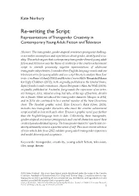 Re-Writing the Script : Representations of Transgender Creativity In