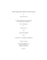 Towards Comprehensible and Effective Permission Systems