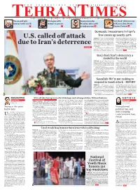 U.S. Called Off Attack Due to Iran's Deterrence