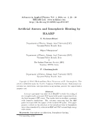 Artificial Aurora and Ionospheric Heating by HAARP