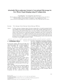 Attachable Micro-Endoscopy System to Conventional Microscope for Live Mouse Organ Imaging Using 4F Configuration