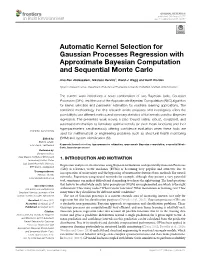 Automatic Kernel Selection for Gaussian Processes Regression with Approximate Bayesian Computation and Sequential Monte Carlo