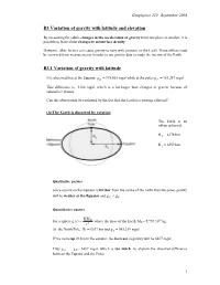 B3 : Variation of Gravity with Latitude and Elevation