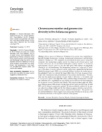 Chromosome Number and Genome Size Diversity in Five Solanaceae Genera Citation: A