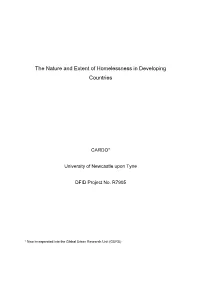 Homelessness in Developing Countries