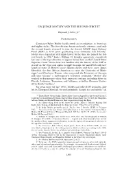 On Judge Motley and the Second Circuit