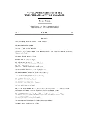 Second Session WEDNESDAY, 5 NOVEMBER 2014