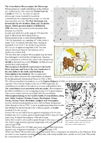 The Constellation Microscopium, the Microscope Microscopium Is A