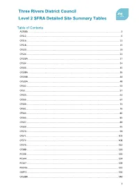 Three Rivers District Council Level 2 SFRA Detailed Site Summary Tables