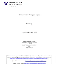 William Francis Thompson Papers File://///Files/Shareddocs/Librarycollections/Manuscriptsarchives/Findaidsi