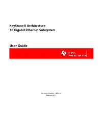 10 Gigabit Ethernet Switch Subsystem User Guide for Keystone II Devices